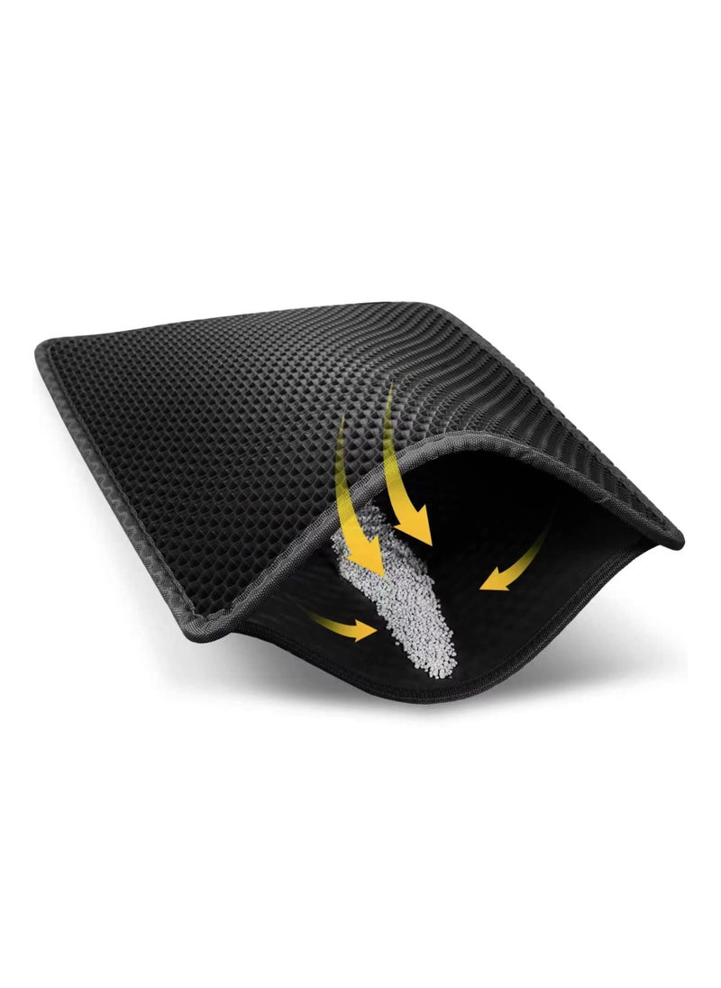 SYOSI Pet Litter Mess Trap Mat, (16*20 in) Decorative Litter Catching Mat Pet Feeding Area Mat Cat Litter Mat  Mess-Free Cat Litter Mat Litter Trapping Mat for Litter Box, No Slip Large, Urine Waterproof  - Image 1