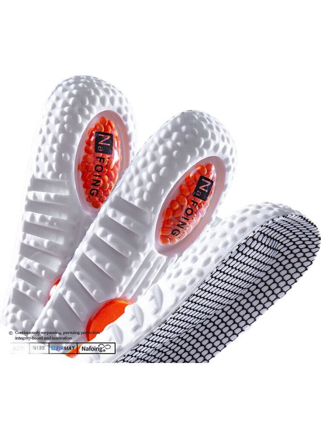 RENBEN Soft Cushioning Shock Absorption Insoles For Long Standing Comfort Military Training Running Breathable 7719 2 Pairs White 37-38 - Image 1