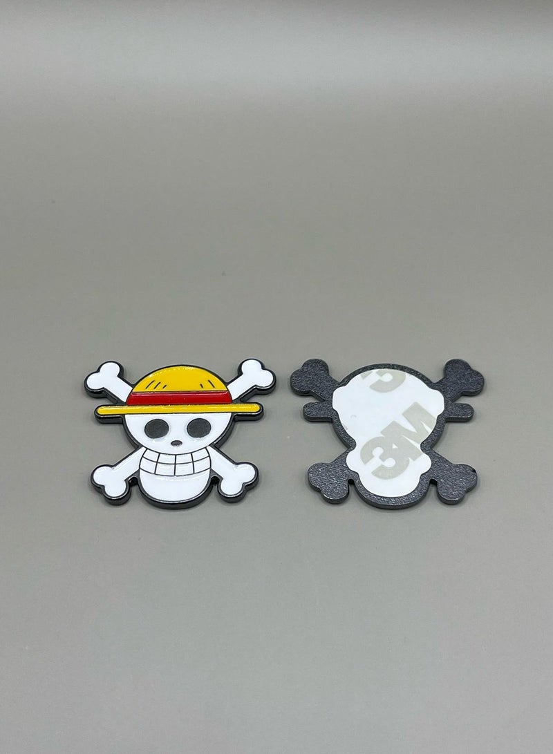 Metal Sticker of the Straw Hat Pirates Logo from One Piece Anime  - Image 1