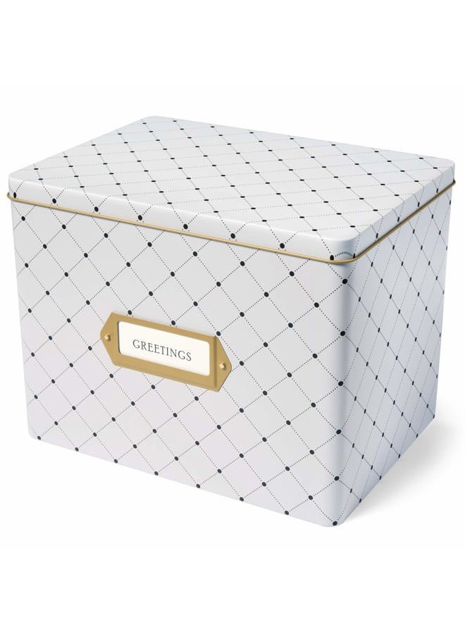 Jot & Mark Greeting Card Organizer Box Set | Decorative Recipe Tin Box, Tab Dividers, Matching Greeting Cards and Envelopes (Meadow) - Image 1