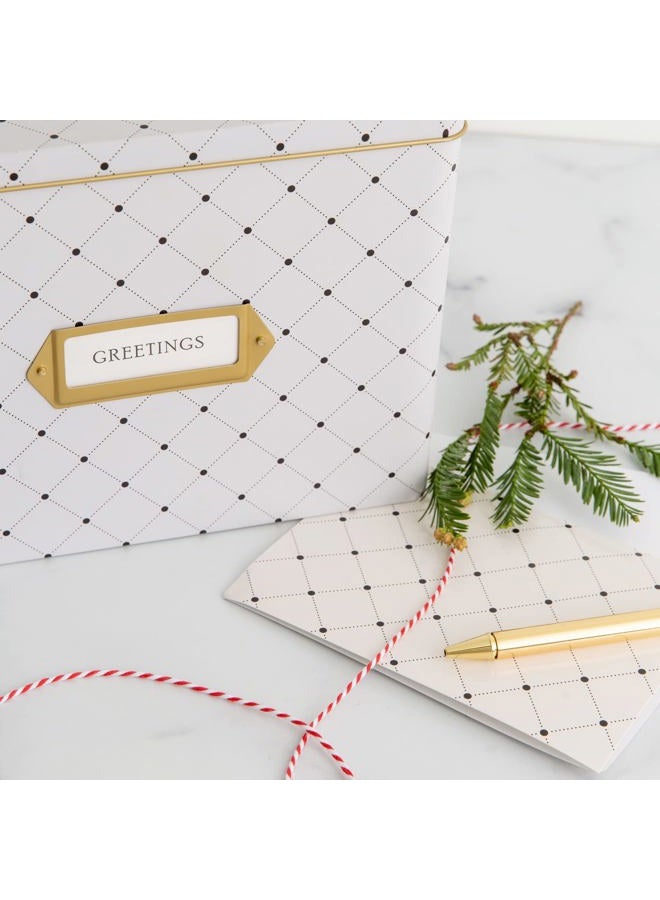 Jot & Mark Greeting Card Organizer Box Set | Decorative Recipe Tin Box, Tab Dividers, Matching Greeting Cards and Envelopes (Meadow) - Image 3