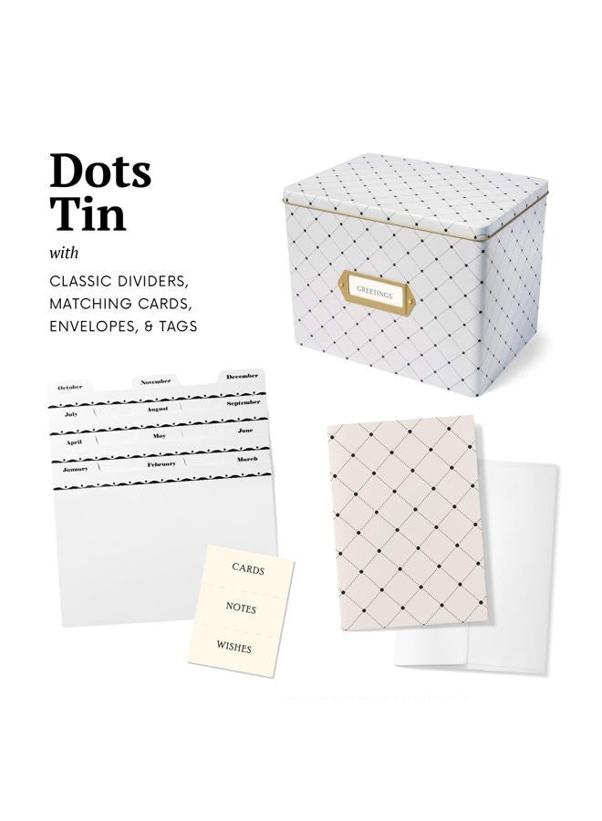 Jot & Mark Greeting Card Organizer Box Set | Decorative Recipe Tin Box, Tab Dividers, Matching Greeting Cards and Envelopes (Meadow) - Image 4