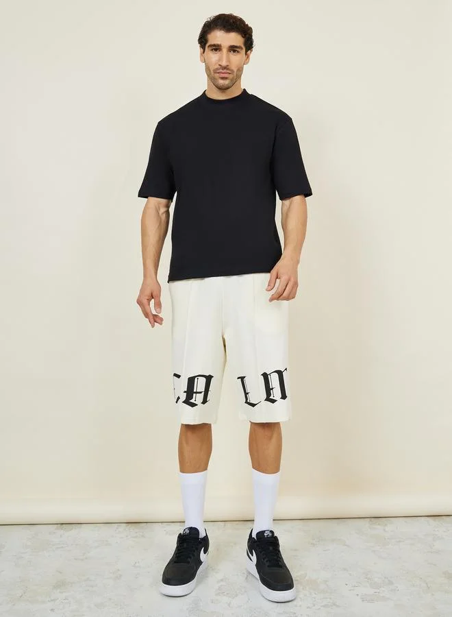 Styli Men Oversized Mock Neck T-Shirt