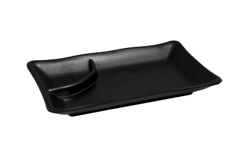 MiRiM Melamine Snacks Platter for Home/Party/Restaurant (Black) - 2 Piece (Chilla Plate) - Image 2