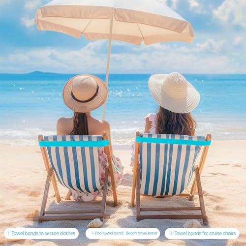 IVICOO Towel Bands for Cruise Chairs,Beach Towel Bands,Towel Clips for Beach Chairs (4 Blue), Travel and Vacation Essentials. - Image 5