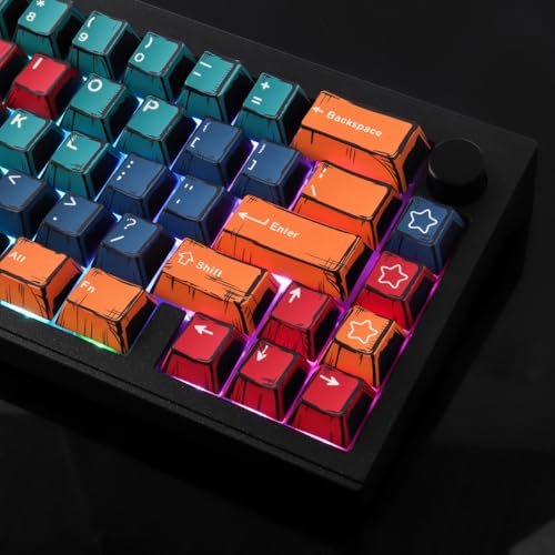 Tsungup PBT Keycaps 60 Percent, 78 Keys Cherry Profile Key caps Manga Palette Custom Keycaps Dye Sub Keycap Set Cool Key caps for 61/64/66/68 Cherry MX Switches Mechanical Keyboard - Image 4