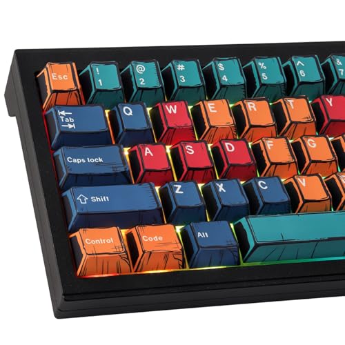 Tsungup PBT Keycaps 60 Percent, 78 Keys Cherry Profile Key caps Manga Palette Custom Keycaps Dye Sub Keycap Set Cool Key caps for 61/64/66/68 Cherry MX Switches Mechanical Keyboard - Image 1