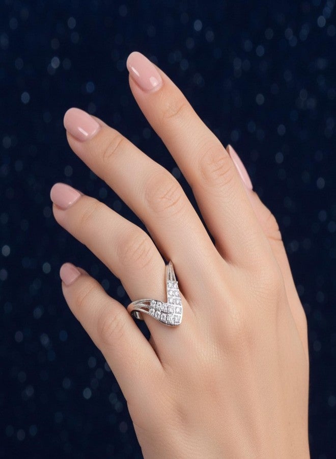ZEELLO American Diamond Vanki Ring for WomenTraditional and Modern Look Ring for Festive, Wedding - Image 3