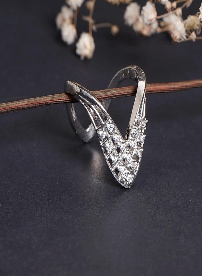 ZEELLO American Diamond Vanki Ring for WomenTraditional and Modern Look Ring for Festive, Wedding - Image 2