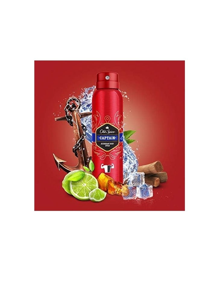 Old Spice Pack Of 2 Old Spice Captain Deodorant Body Spray For Men 150 Ml - Image 4