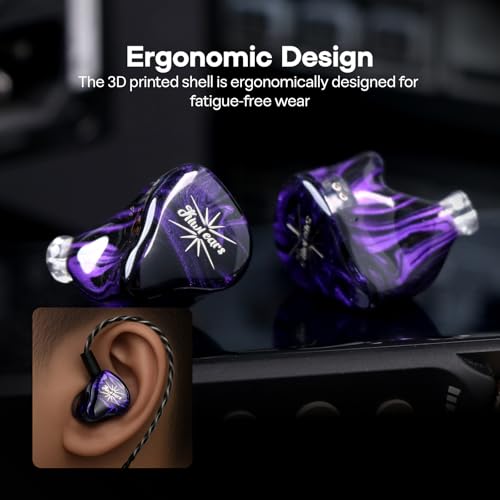 Linsoul Kiwi Ears Quartet 2DD+2BA Hybrid In-Ear Monitor, HiFi Earphones with Hand-crafted Resin Shell, Detachable OFC Silver-plated IEM Cable for Audiophile Musician DJ Studio Gaming (Purple, Quartet) - Image 4
