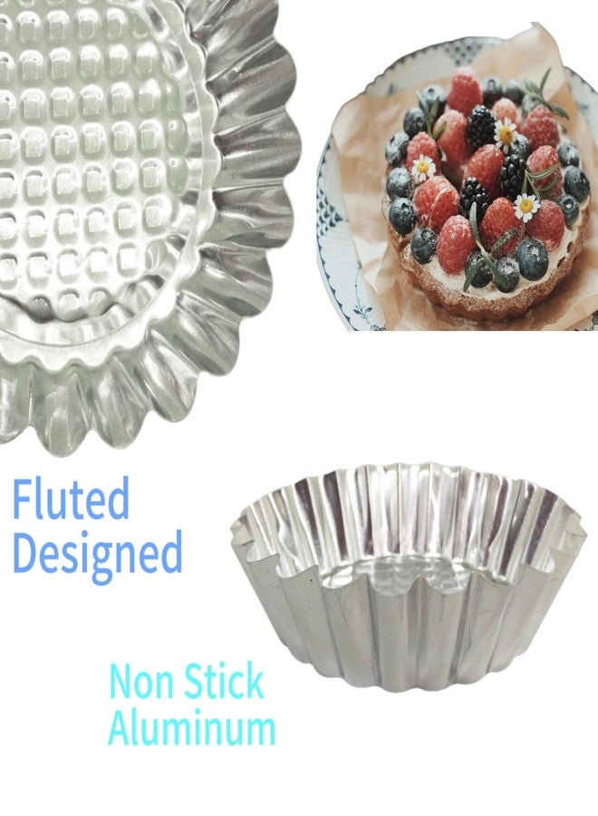 MYStar Set of 20, 3-3/4" Fluted Design Round Shape Non-stick Aluminum Tart Mold, Mini Pie Tin, Tartlet Pan - Image 4