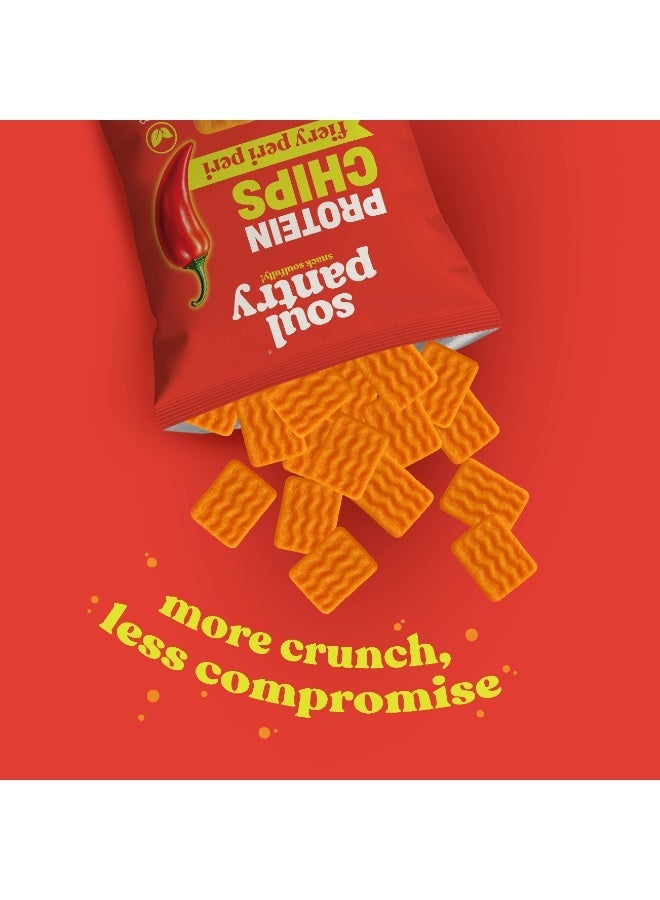 Peri Peri High Protein Chips, 15G Plant Protein, Spicy Gluten-Free Baked Snack, Healthy Crisps For Gym & Office, 50G