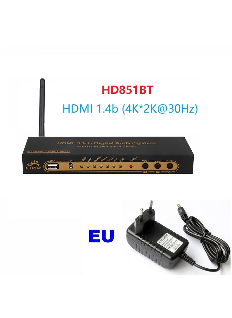 Generic - 5.1 Channel Audio Decoder DAC Bluetooth HDMI Splitter HD851BT European regulations - Image 1