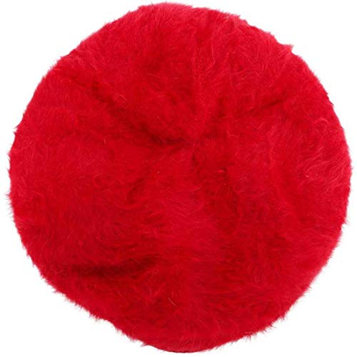 iSWEVEN Visor Skull Winter Cap for Women Girls Woollen Knitted Hat Winter-Autumn Plain Weave Beanie (4022- Red) - Image 5