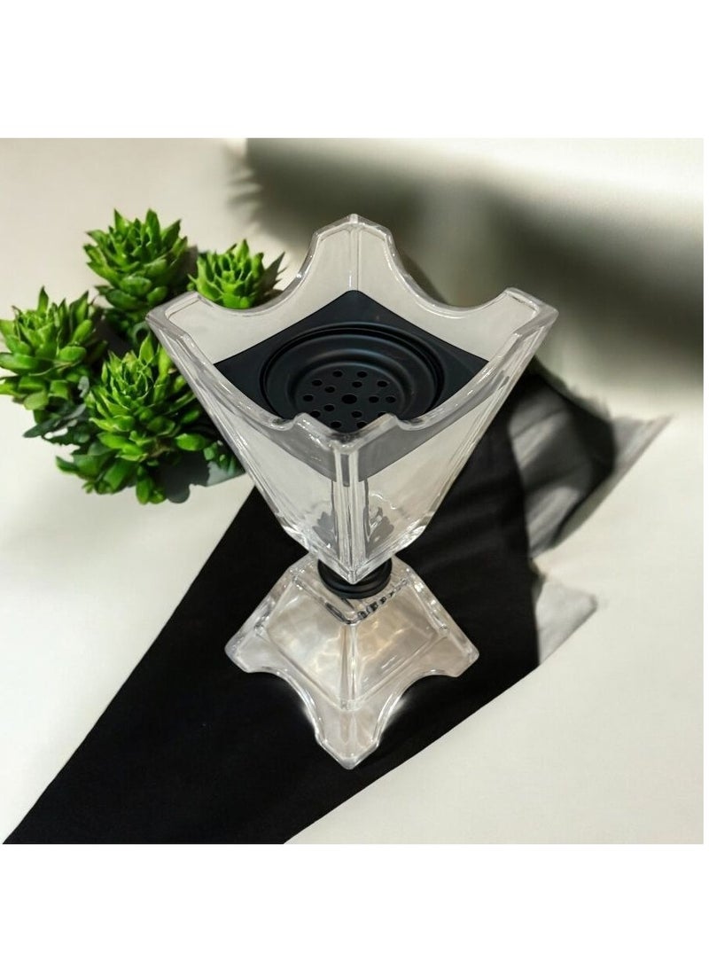 Crown Home Transparent glass incense burner with elegant design, ideal for use  - Image 3
