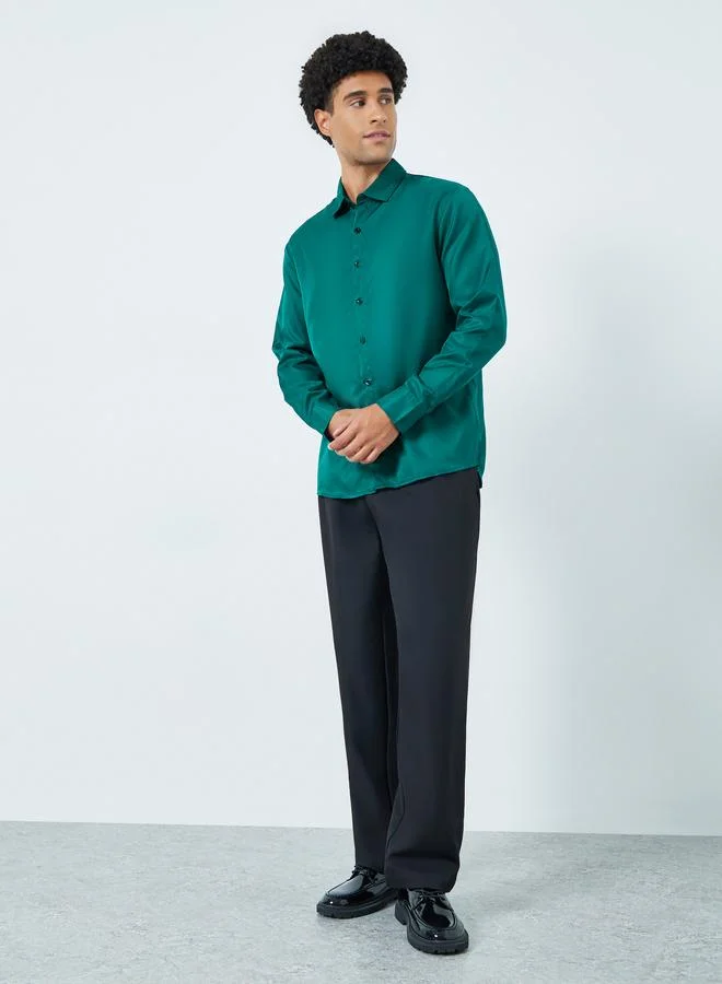 Take Two Men Dark Green Long Sleeve Shirt