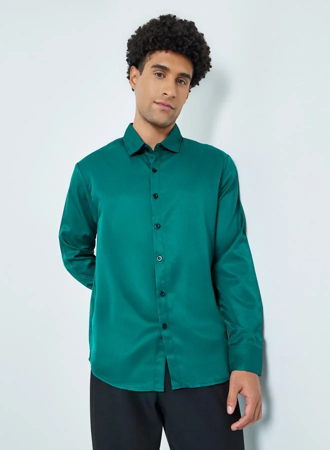 Take Two Men Dark Green Long Sleeve Shirt