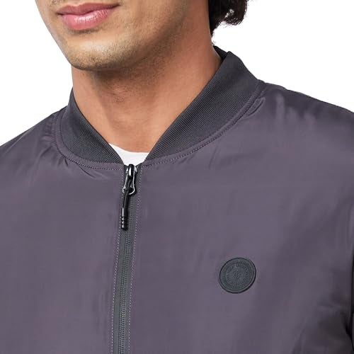 Spykar Men Charcoal Grey Polyester Straight Fit Full Sleeve Plain Lapel Casual Jacket - Image 2