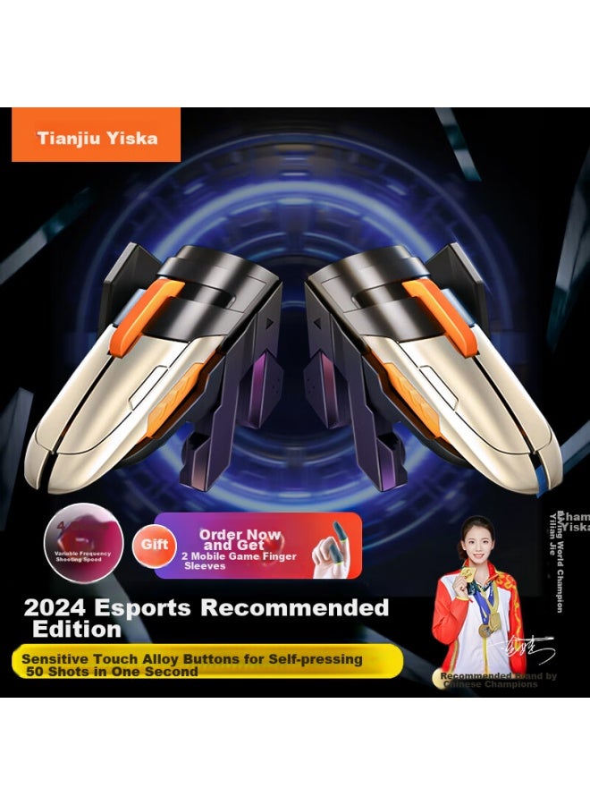 ISKA Yisika Pubg Gaming Peripheral, Pulse Mechanical Buttons, Six-finger Auxiliary Trigger, Peace Elite Physical Shoulder Buttons, Variable Frequency Clicker, Suitable For Apple, Android, Harmonyos, Yx65 - Image 1