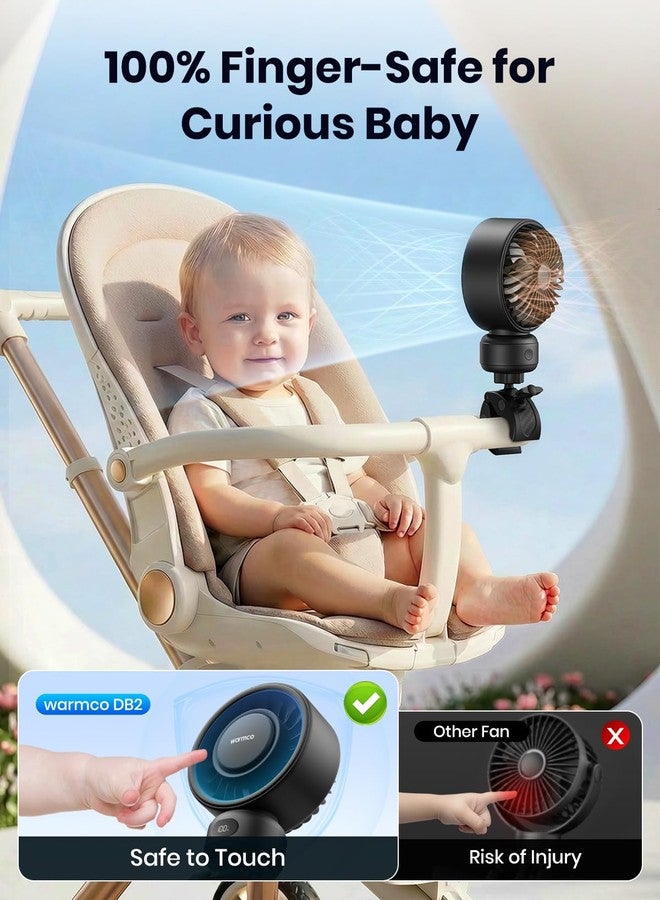 Warmco Portable Stroller Fan, 4000mAh Rechargeable Clip On Fan for Baby - Image 5