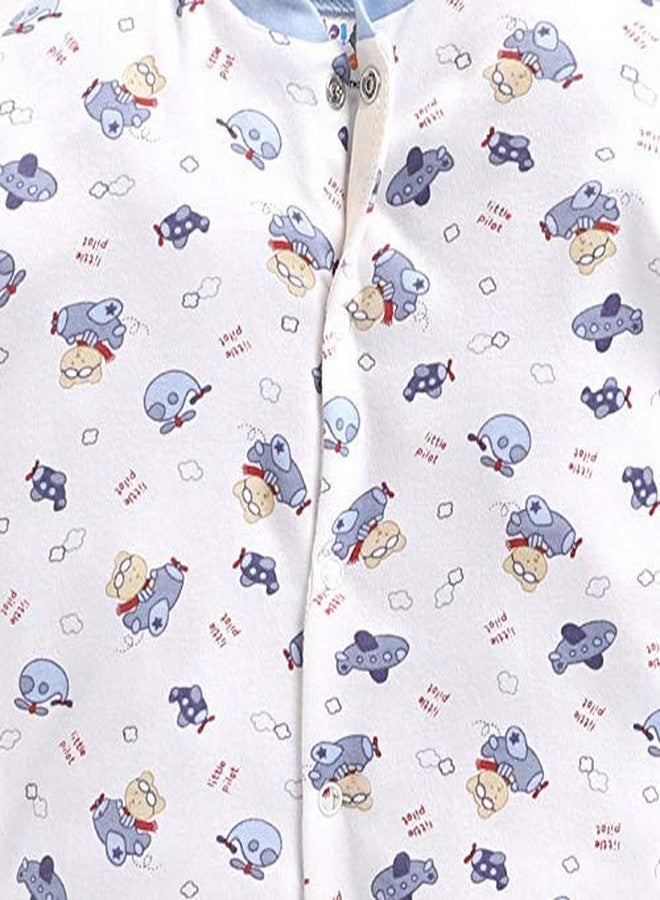 DADDY - G® 100% Cotton Rompers/Sleepsuit for New-born Baby Boys & Girls Pack of 3 (6-9 Months, BLUE) - Image 5