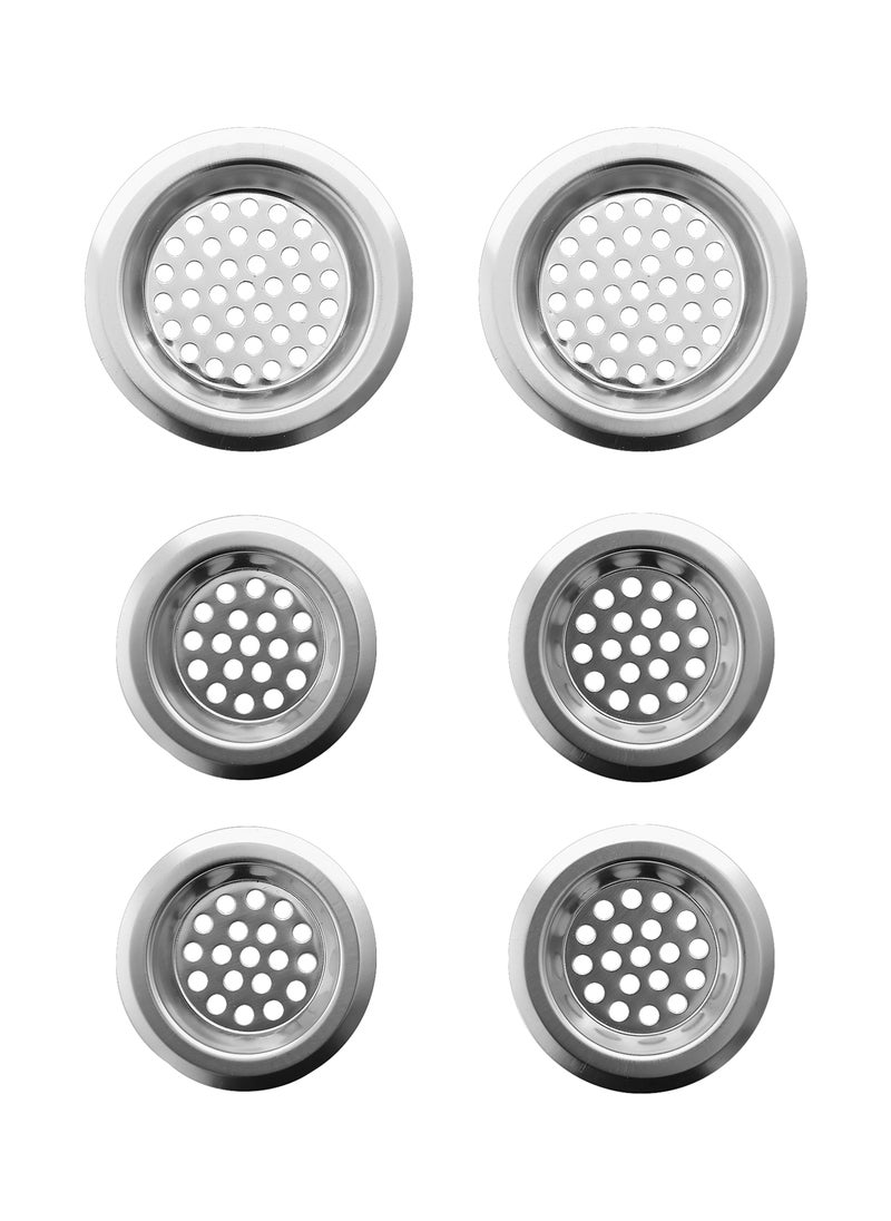 LAWAZIM - Sink Strainer - 6 Piece - Stainless Steel Drain Covers with 4mm Holes and Removable Reusable Design - Ideal for Kitchen, Bathroom, and Utility Sink Drain Protection - Image 1