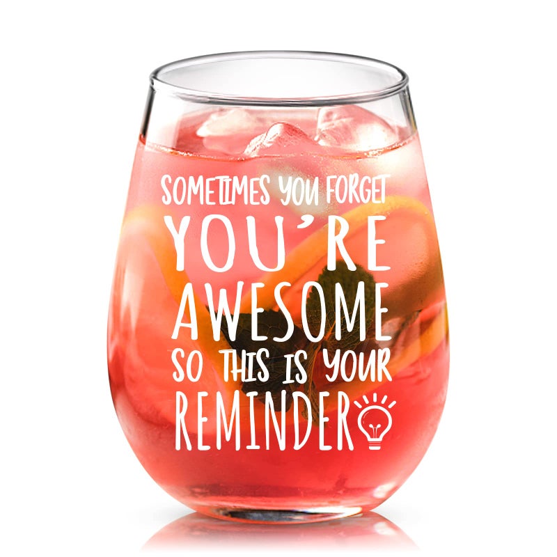 Joymaking Friend Stemless Wine Glass  15 oz Thank You Gift for Her Birthday  Christmas