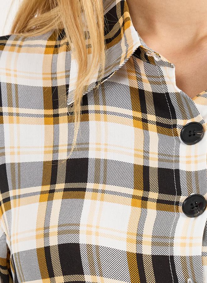 Styli Plaid Tie-Waist Dress  - Image 3