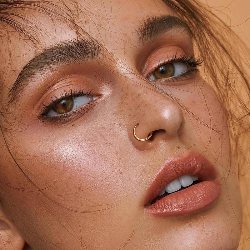 Drperfect 18/20/22G 36PCS 316L Stainless Steel Nose Rings Hoops Nose Piercing Jewelry for Women Men Colored Hoop Nose Ring 6mm 8mm 10mm 12mm - Image 3