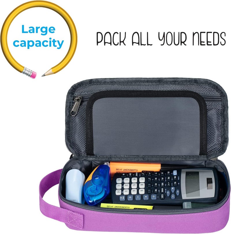 ECHSRT Large Pencil Case, Aesthetic Pen Pouch with Big Capacity, Minimalist Portable Stationery Bag with Handle for Office Organizer Aesthetic Pencil Cases - Image 4