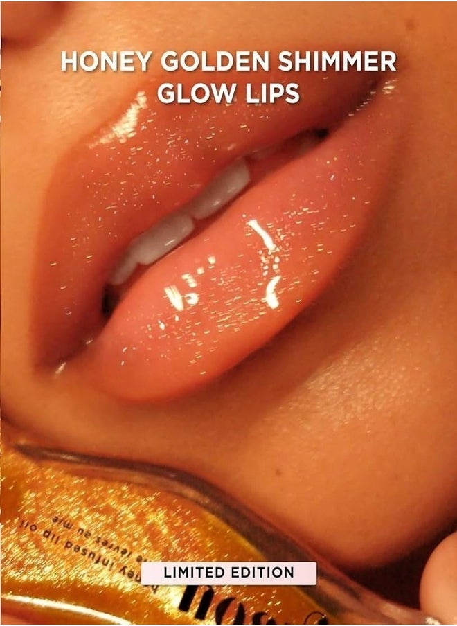 Gisou Gisou Golden Shimmer Glow Honey Infused Lip Oil - Hydrating, Nourishing, and Naturally Enhancing Formula for Luxurious Lips 0.27 oz 8 ml  - Image 2