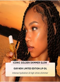 Gisou Gisou Golden Shimmer Glow Honey Infused Lip Oil - Hydrating, Nourishing, and Naturally Enhancing Formula for Luxurious Lips 0.27 oz 8 ml  - Image 3