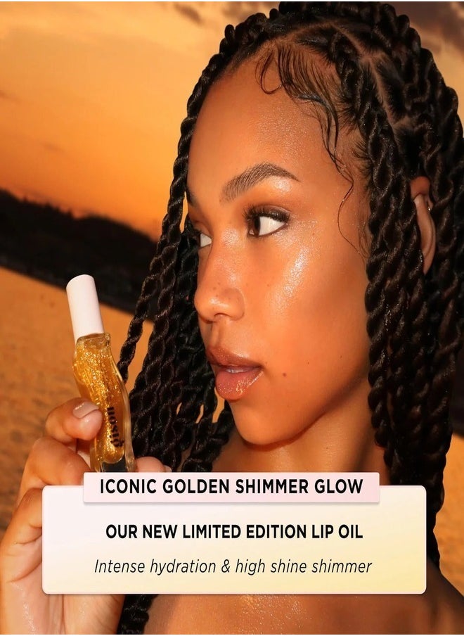 Gisou Gisou Golden Shimmer Glow Honey Infused Lip Oil - Hydrating, Nourishing, and Naturally Enhancing Formula for Luxurious Lips 0.27 oz 8 ml  - Image 3
