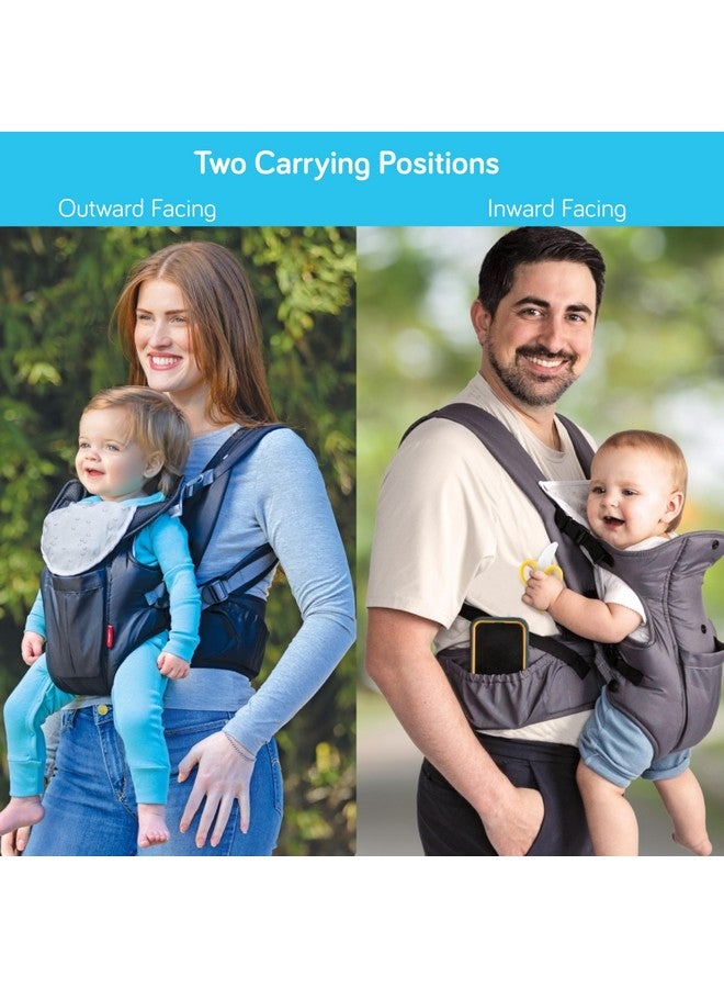 نوبي حاملة أطفال فاخرة من نوبي: من حديثي الولادة إلى الأطفال الصغار مع دعم قطني، تتسع لوزن من 7.7 إلى 32.8 رطل (3.5 إلى 14.9 كجم) | نسيج شبكي خفيف الوزن وجيد التهوية | عضاضة إضافية | مريلة لعاب قابلة للإزالة | اللون: رمادي - Image 1