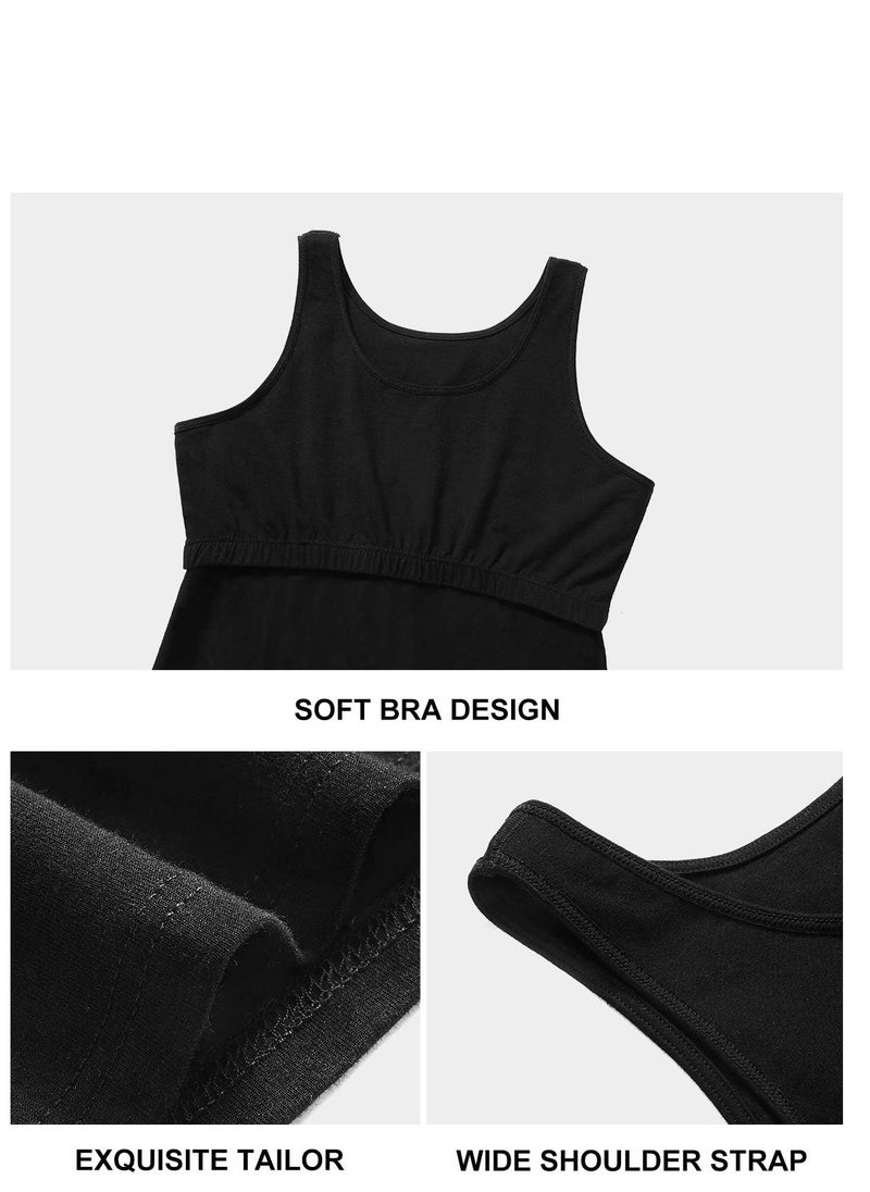 Mesery Bundle Of (3) Tank Tops For Women Built In Bra Shelf Bra Tanks Layering Undershirts  - Image 4