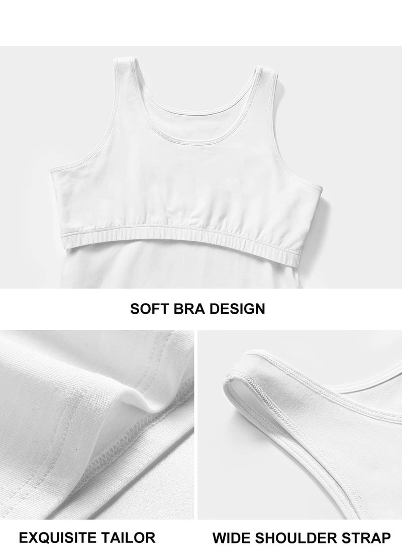 Mesery Bundle Of (3) Tank Tops For Women Built In Bra Shelf Bra Tanks Layering Undershirts  - Image 3