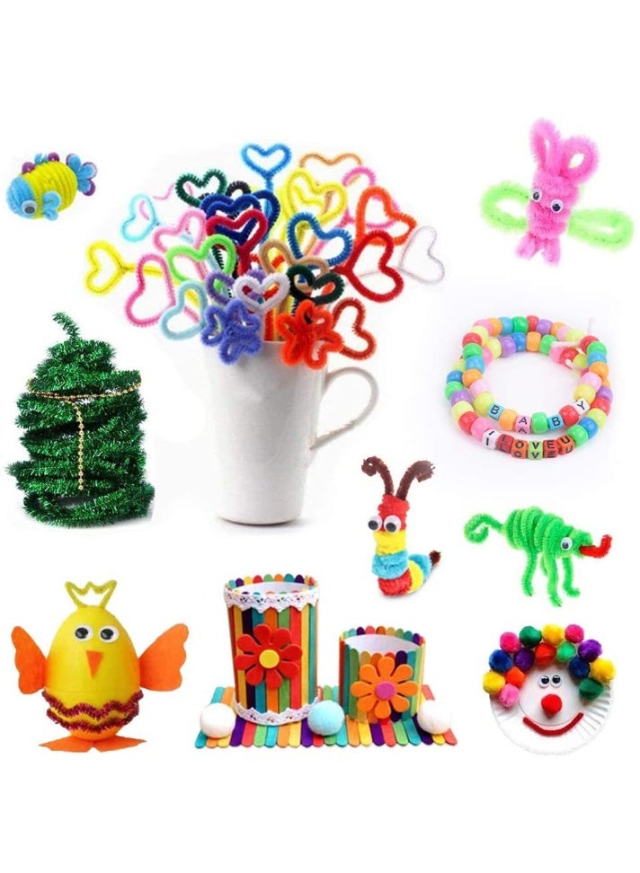 Capstro Plush Craft Kit for Kids – 1200 Pcs DIY Arts & Crafts Supplies Set with Pom Poms, Pipe Cleaners, Felt Sheets & Googly Eyes | Creative Handmade Activity Box for Boys & Girls Ages 7–14 | Educational Craft Toy - Image 5