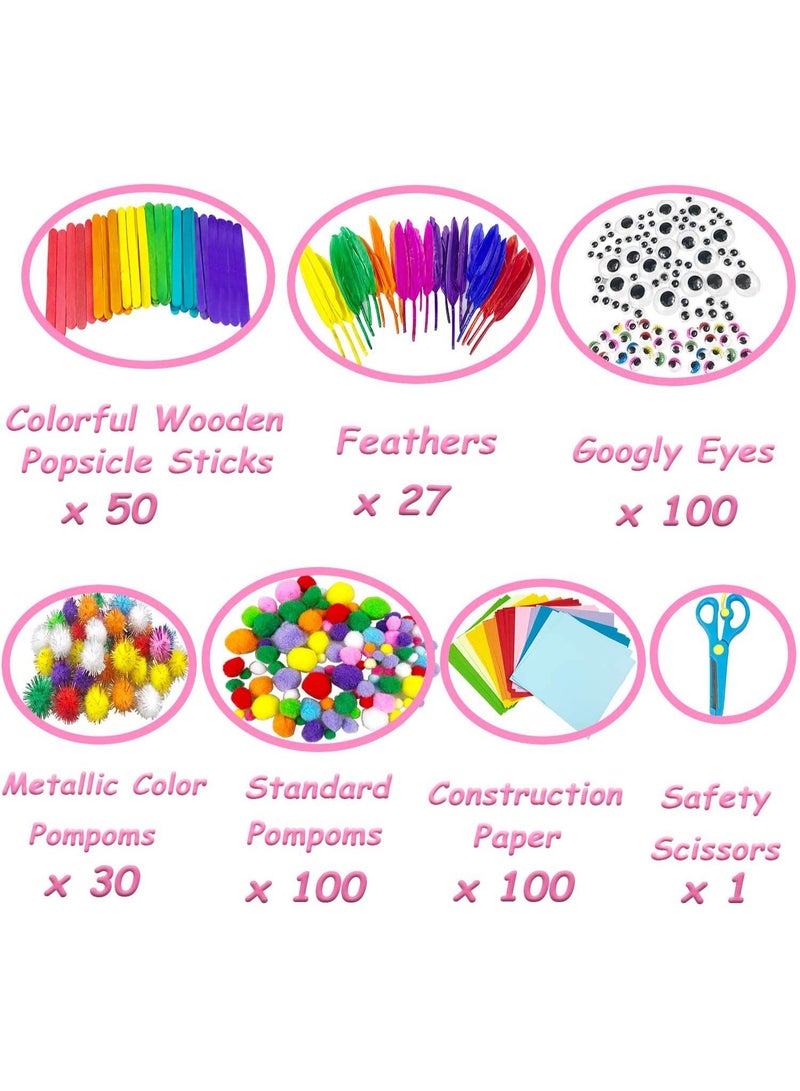 Capstro Plush Craft Kit for Kids – 1200 Pcs DIY Arts & Crafts Supplies Set with Pom Poms, Pipe Cleaners, Felt Sheets & Googly Eyes | Creative Handmade Activity Box for Boys & Girls Ages 7–14 | Educational Craft Toy - Image 1