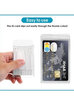 Oasisgalore 2 Pieces Transparent Card Case,Hard Plastic ID Credit Card Protector,Heavy Duty Badge Holders  - Image 3