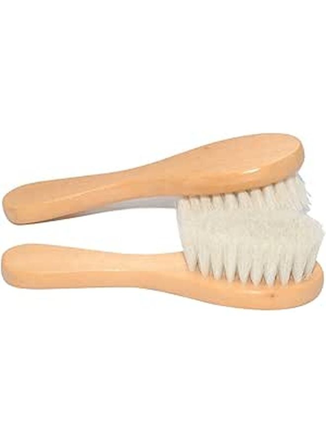 Natural Goat Hair Bath Brush and Wooden Comb Set for Scalp Massage and Body Care - Image 1