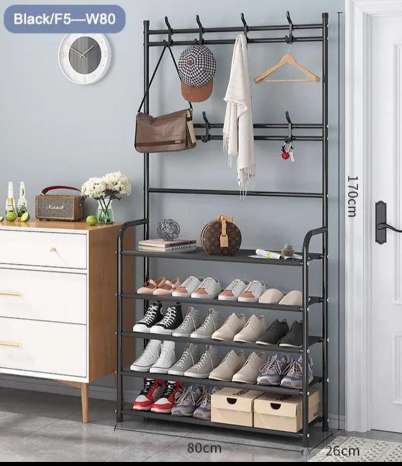 جزامة متعدد الاستخدامات بشماعات ملابس – خامات معدنية متينة – ترتيب أنيق وعملي – 80×170 سم - Image 2