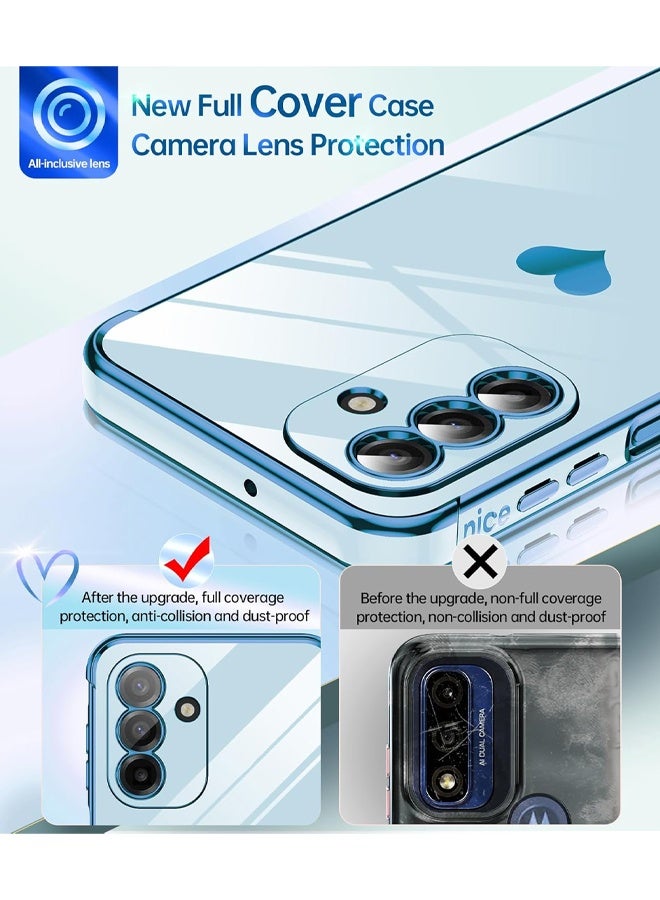 جراب Samsung A17 5G للنساء والفتيات، جراب فاخر مقاوم للصدمات بتصميم قلب الحب مع 4 زوايا لهاتف Samsung Galaxy A17، أزرق - Image 3