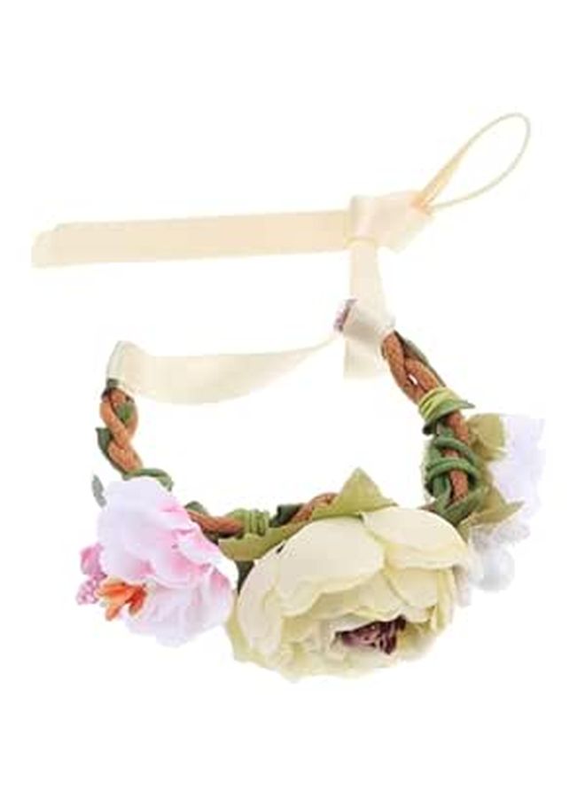 Essy Pet Flower Headband Crown Wreath Hair Accessory 12.99 Inch Sweet Elegant Floral Garland For Cats Dogs Party Special Events - Image 1