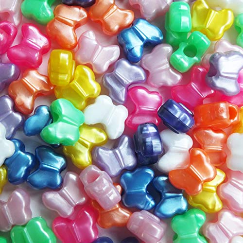 BeadExplosion Butterfly Beads Pearl Colors Large Hole Pony Beads Multi Mix Made in USA - Image 2