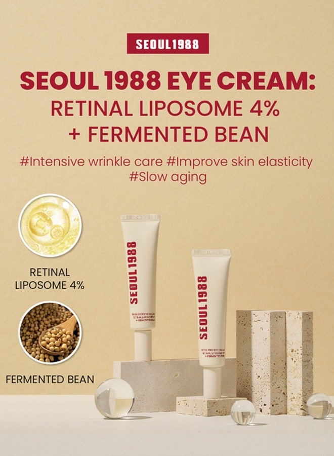 K-SECRET KSECRET SEOUL 1988 Eye Cream Set (2-Pack): 4% Retinal Liposome + Fermented Bean for Wrinkle Repair, Brightening & Firming (Packaging May Vary) - Image 2