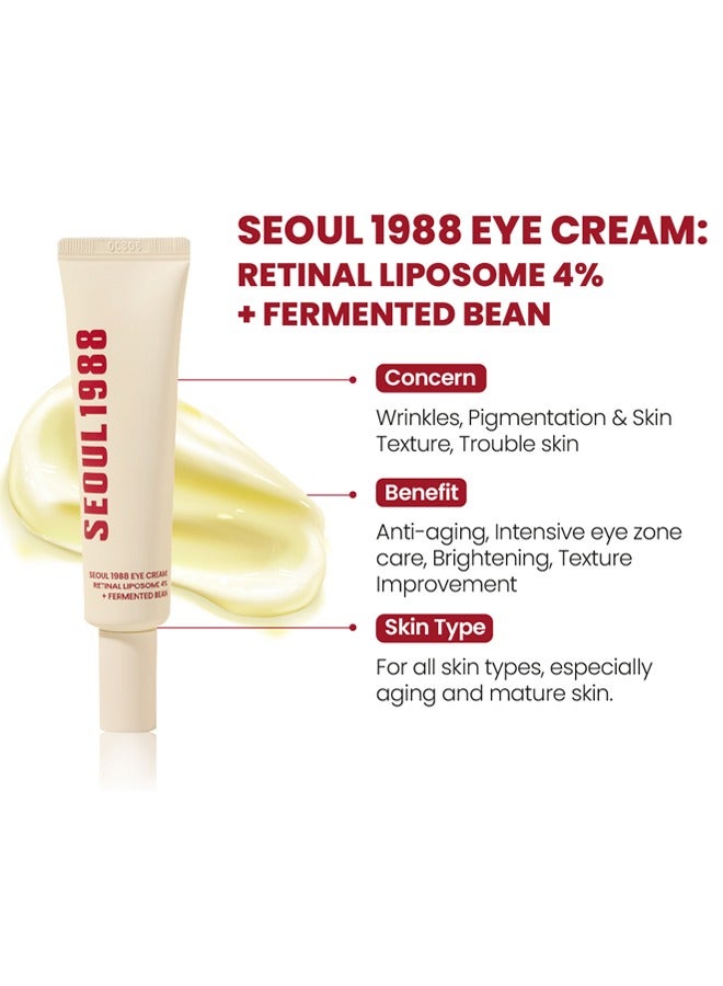 K-SECRET KSECRET SEOUL 1988 Eye Cream Set (2-Pack): 4% Retinal Liposome + Fermented Bean for Wrinkle Repair, Brightening & Firming (Packaging May Vary) - Image 3