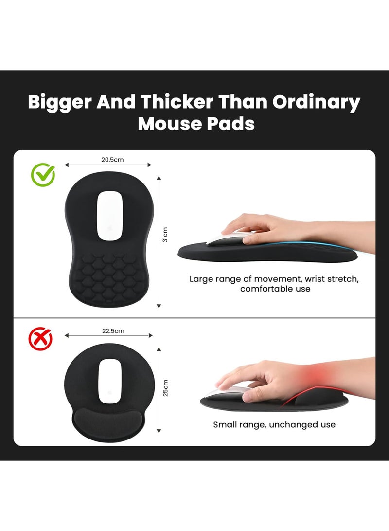 Rock Pow Mouse Pad Wrist Support with Massage Design,Ergonomic Mouse Mat,Mousepad Wrist Rest Pain Relief with Memory Foam&Non-Slip Silicone Base,Gaming Mouse Pads for Desk Accessories - Image 4