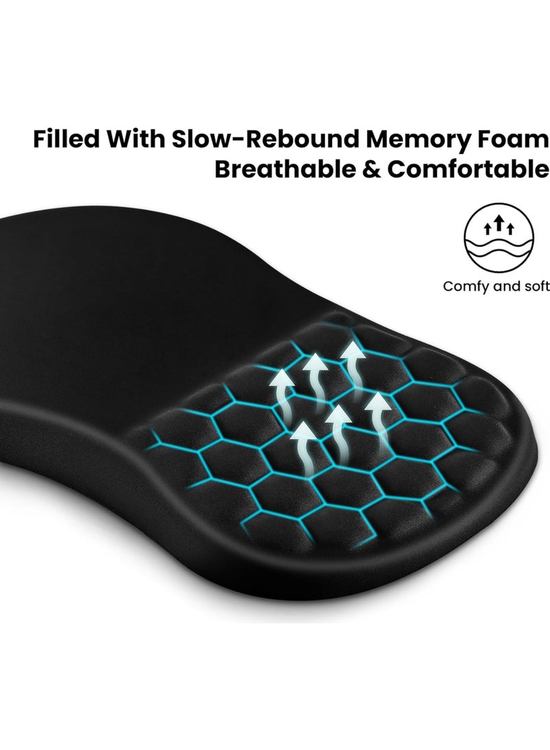 Rock Pow Mouse Pad Wrist Support with Massage Design,Ergonomic Mouse Mat,Mousepad Wrist Rest Pain Relief with Memory Foam&Non-Slip Silicone Base,Gaming Mouse Pads for Desk Accessories - Image 2