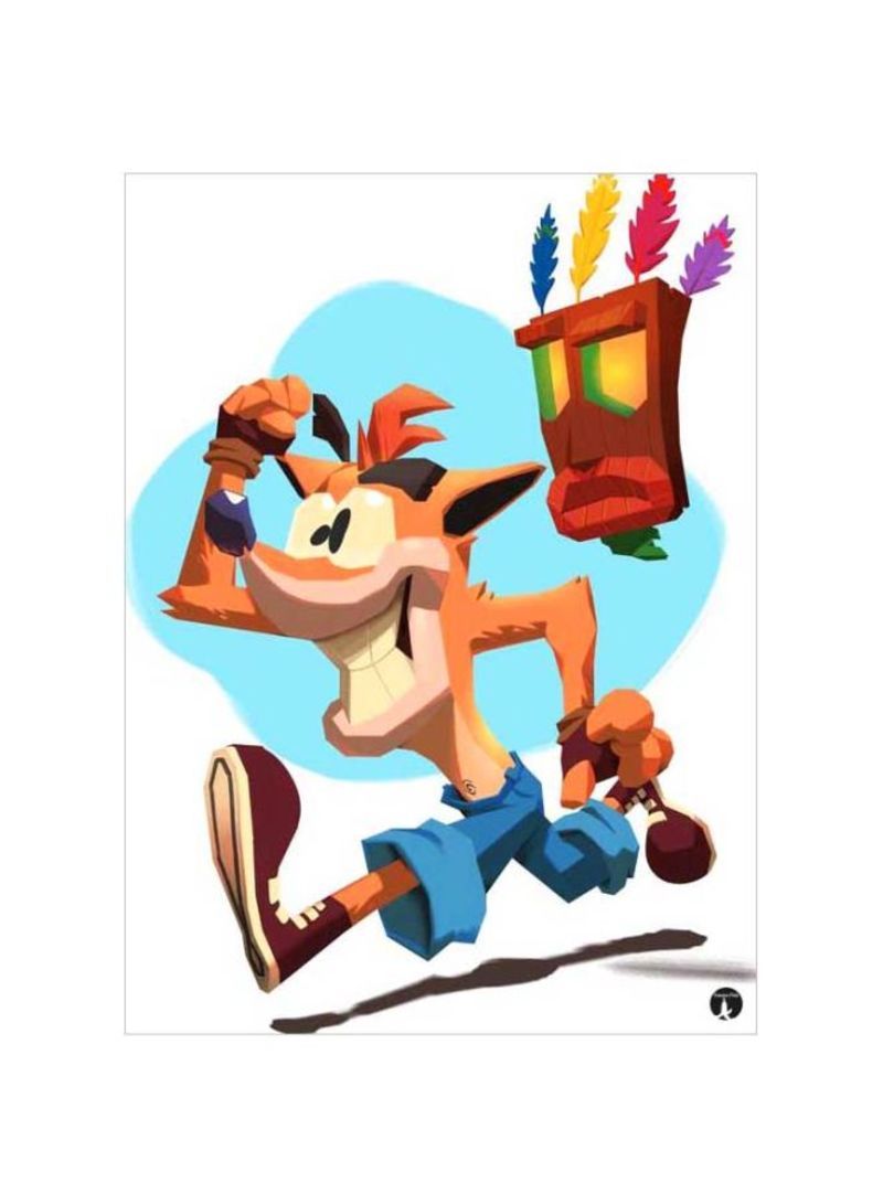 RKN Crash Video Game Printed Mousepad Blue/Beige/Brown